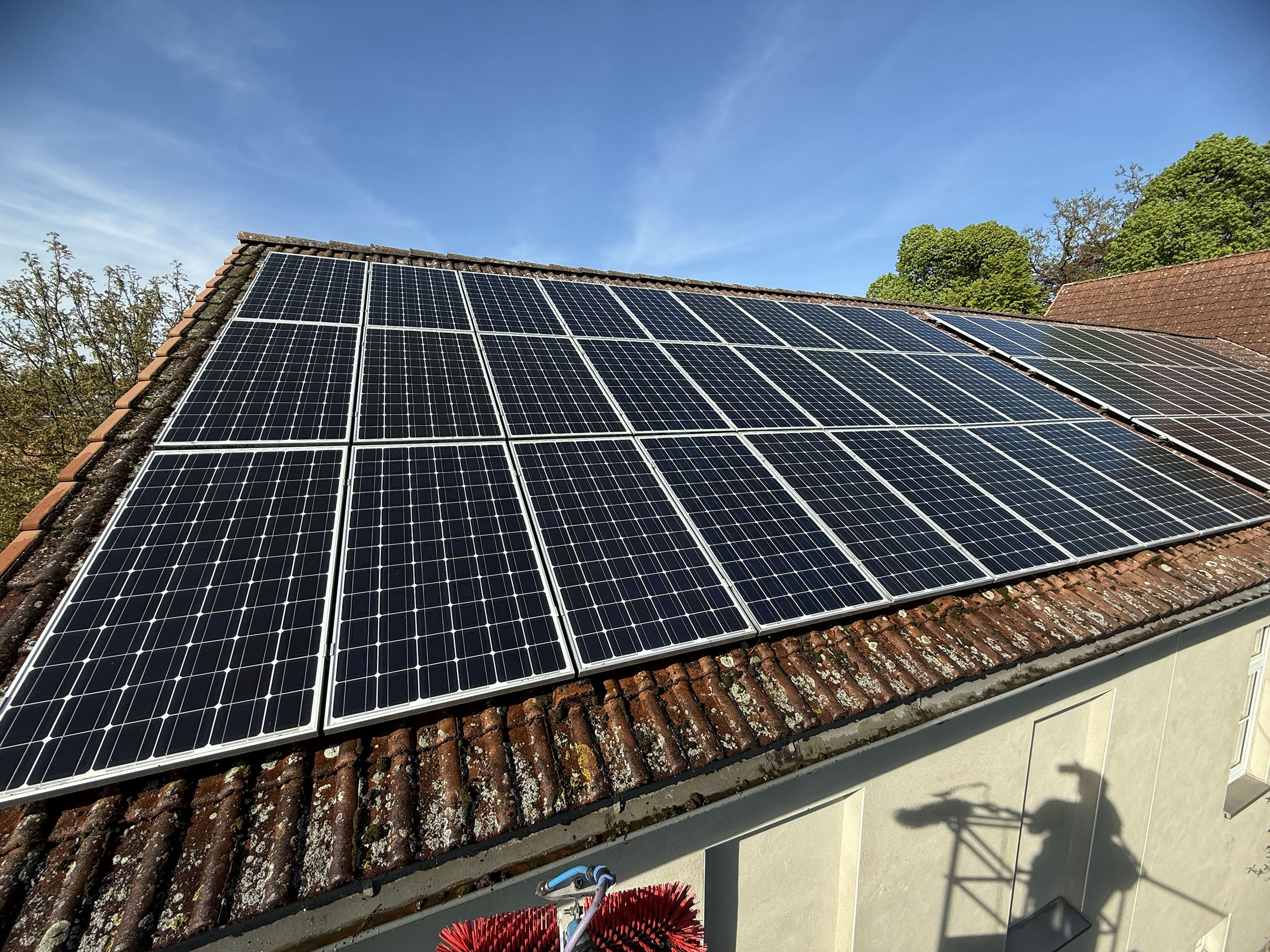 Solarpanel gerreinigt